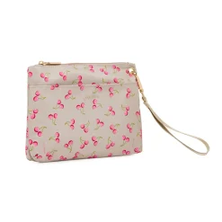 Pochette beige da Donna con stampa ciliegie e manico Naj Oleari