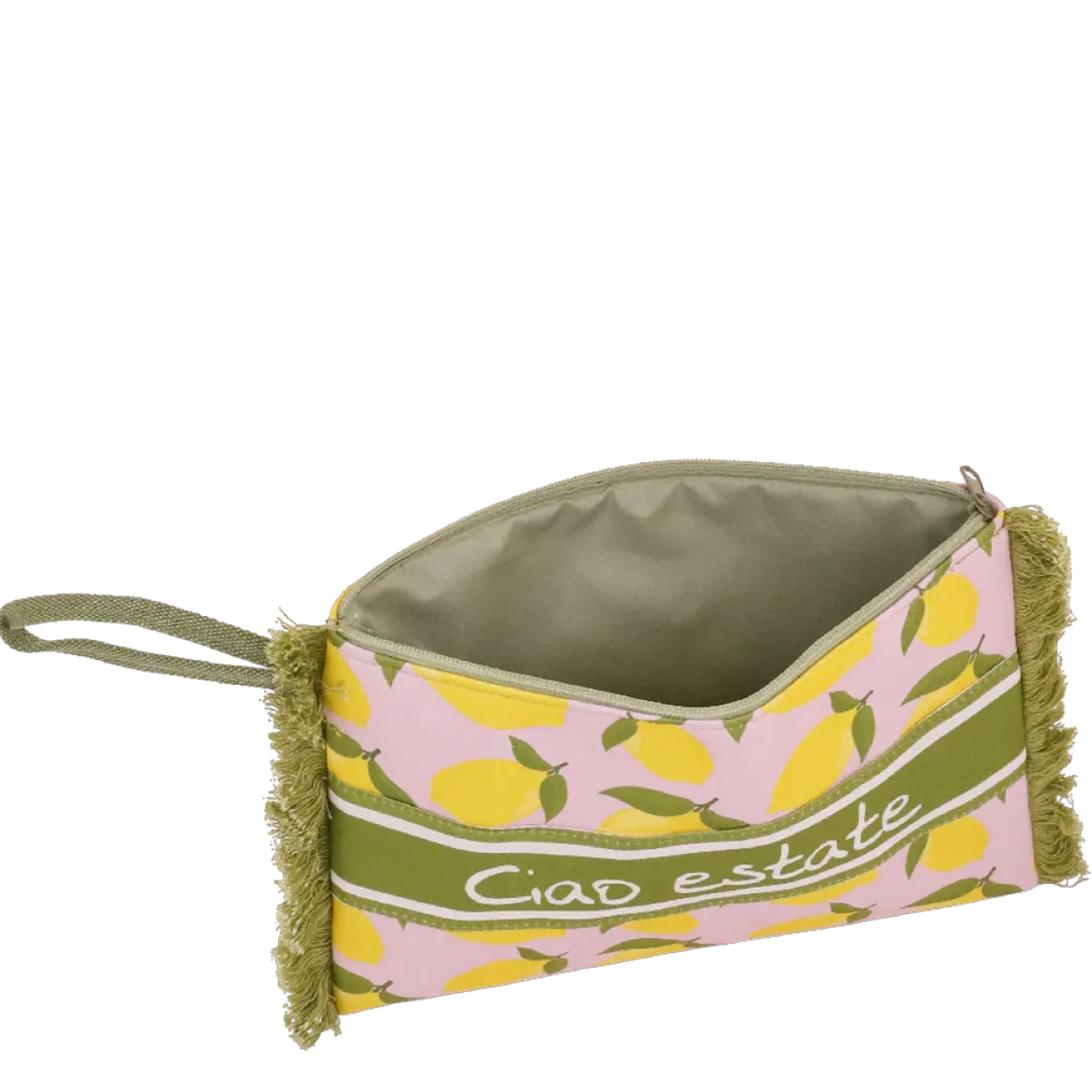 Pochette da Donna verde e gialla con stampa limoni Camomilla Milano