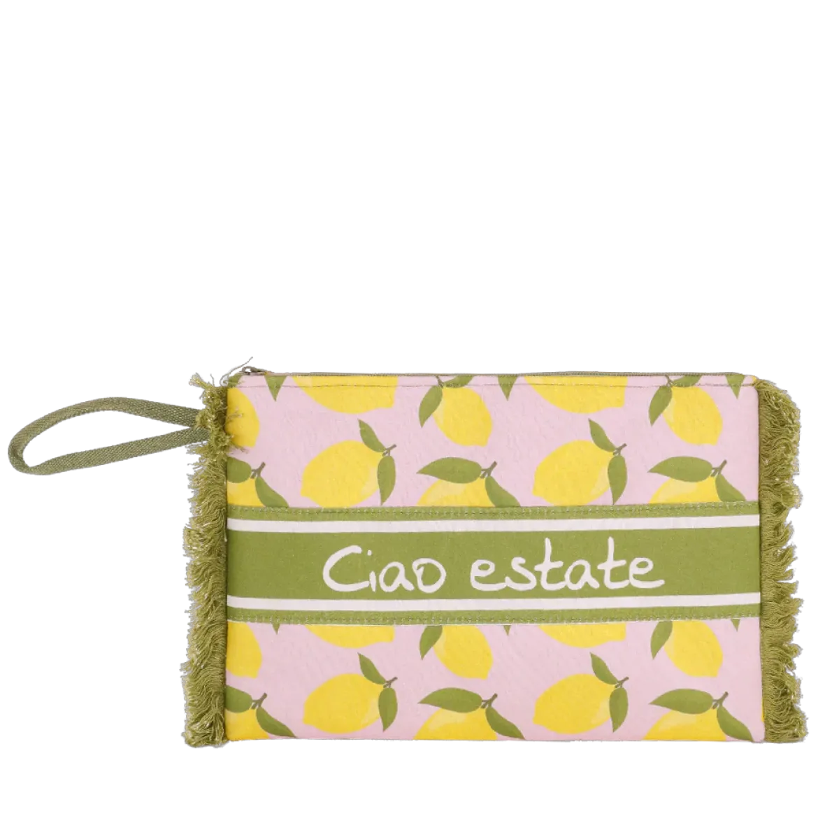 Pochette da Donna verde e gialla con stampa limoni Camomilla Milano