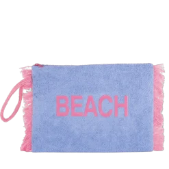 Pochette mare azzurra da Donna in spugna con frange Camomilla Milano