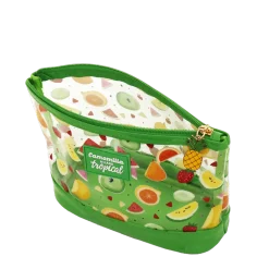 Pochette trasparente verde con stampa tropicale Camomilla Milano