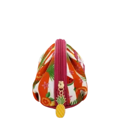 Pochettina mare fucsia con stampa tropicale e charm Camomilla Milano