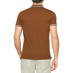 Polo a manica corta da Uomo marrone con profili a contrasto Carrera Jeans