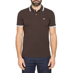 Polo marrone da Uomo a maniche corte con profili a contrasto Carrera Jeans