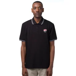 Polo nera da Uomo in cotone con logo Ducati Corse