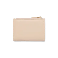 Portafoglio Beige da Donna con dettagli effetto paglia e logo Lora Ferres