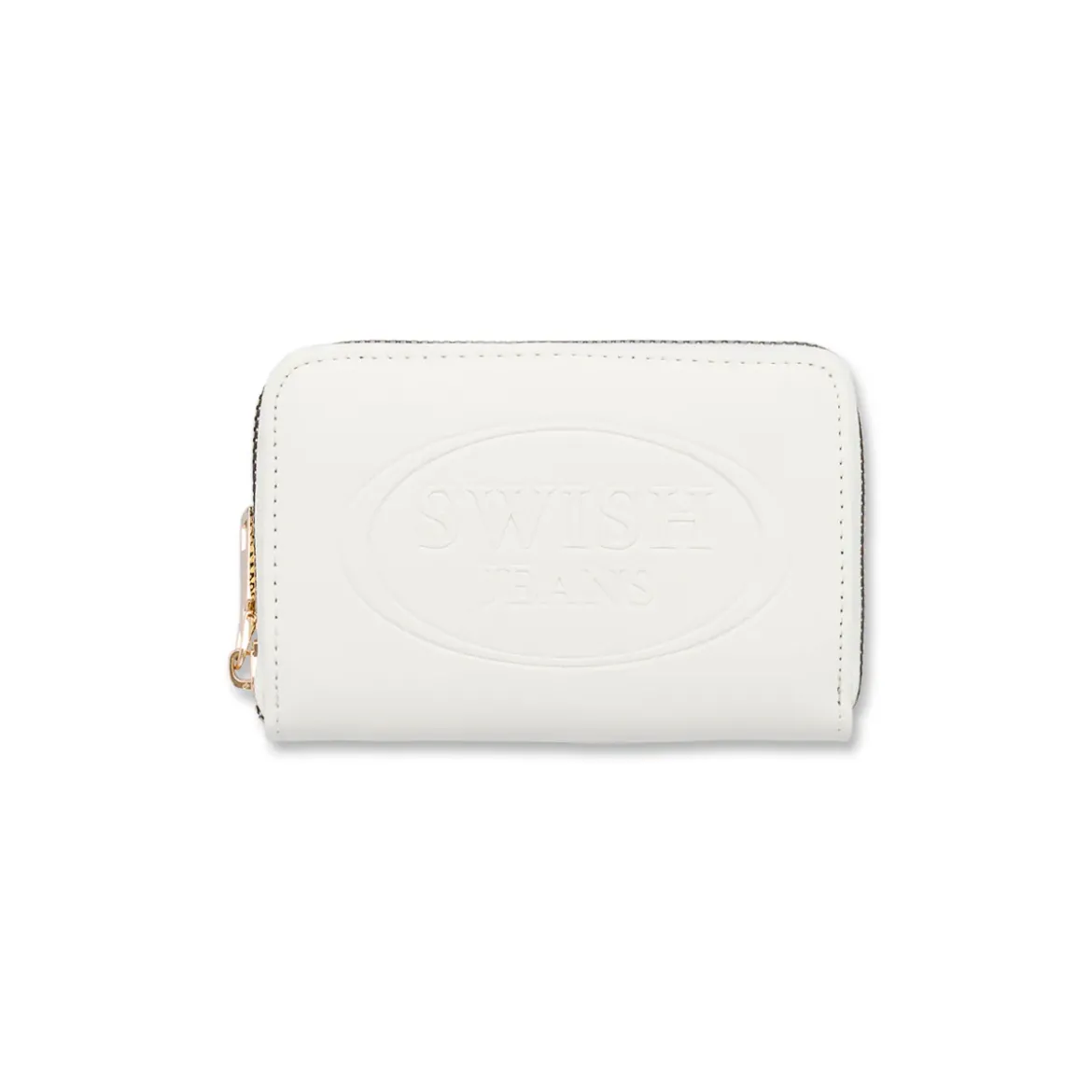 Portafoglio bianco da Donna con zip e logo Swish Jeans