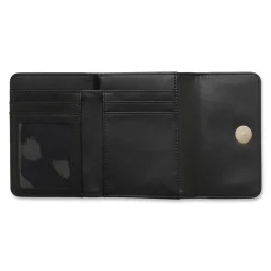 Portafoglio da Donna a righe effetto paglia nero e beige Lora Ferres