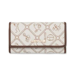 Portafoglio Donna beige e marrone con stampa equestre Giulia Pieralli