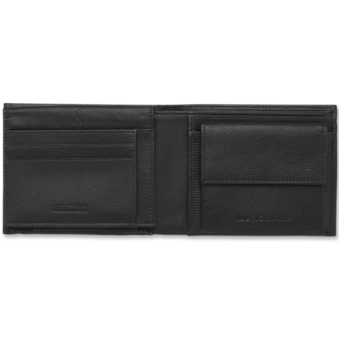 Portafoglio nero da Uomo in vera pelle con inserto texture Americanino