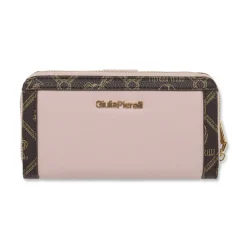 Portafoglio rosa da Donna con stampa monogram e zip Giulia Pieralli