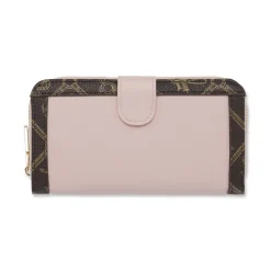 Portafoglio rosa da Donna con stampa monogram e zip Giulia Pieralli