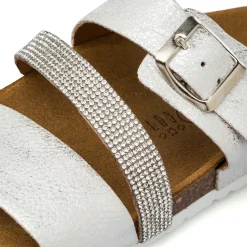 Sandali a fasce argento da Donna con strass Italia Trend
