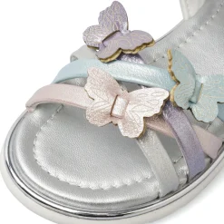 Sandali argento da Bambina con farfalle multicolor Le scarpe di Alice