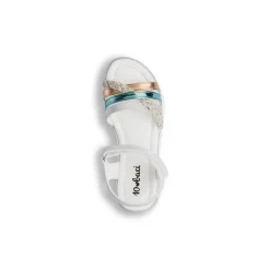 Sandali argento da Bambina Dieci Baci con dettagli multicolore
