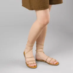 Sandali bassi alla schiava da Donna con strass oro rosa Lora Ferres
