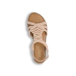 Sandali bassi da Donna beige in tessuto effetto macramè Lora Ferres