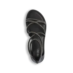 Sandali bassi eleganti da Donna neri con strass e zip Lora Ferres
