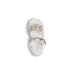 Sandali bianchi Bambina con fiori e farfalle glitter Le scarpe di Alice