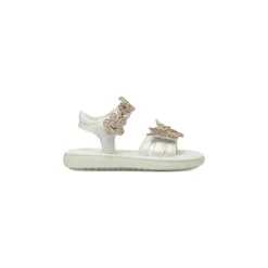 Sandali bianchi Bambina con fiori e farfalle glitter Le scarpe di Alice