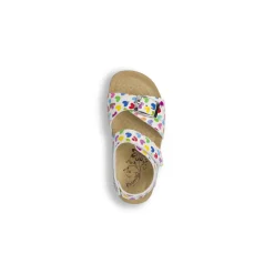 Sandali bianchi Bambina con fantasia a cuori e velcro Primigi