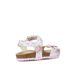 Sandali bianchi Bambina con stampa unicorni e suola traspirante Geox