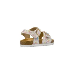 Sandali bianchi Bambina con stelle e fibbie dorate Le scarpe di Alice