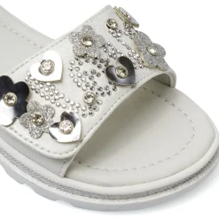 Sandali bianchi da Bambina con cinturini e strass Le scarpe di Alice