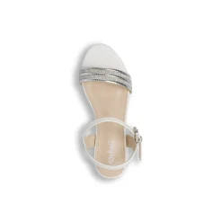 Sandali Bianchi da Bambina con fascia decorata con strass Dieci Baci