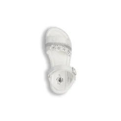 Sandali bianchi da Bambina con fiori e glitter Le scarpe di Alice
