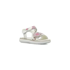 Sandali bianchi da Bambina con fiore rosa glitter Le scarpe di Alice