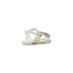 Sandali bianchi da Bambina con dettaglio arcobaleno Le scarpe di Alice