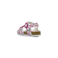 Sandali bianchi da Bambina con cuori e soletta in pelle Settenote