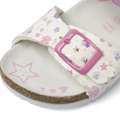 Sandali bianchi da Bambina con fiori e cuori glitterati Settenote