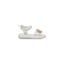 Sandali Bianchi da Bambina Primi Passi con fiore in rilievo Le scarpe di Alice
