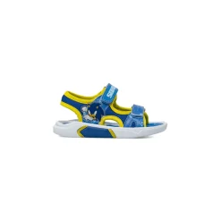 Sandali Blu Bambino con doppi strappi e grafiche colorate Sonic