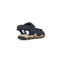 Sandali Blu da Ragazzo con sottopiede in Pelle e logo Lumberjack