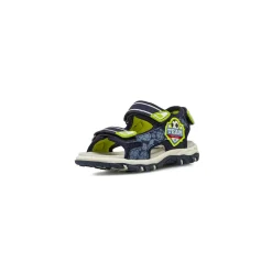 Sandali blu veerde lime da Bambino primi passi con strappo Space Boy