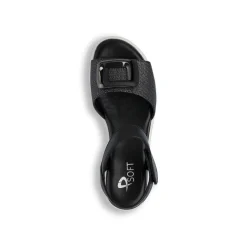 Sandali Comfort Neri da Donna con fibbia gioiello sulla tomaia P Soft
