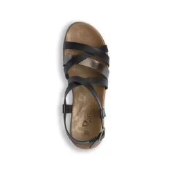 Sandali comfort neri da Donna con fasce incrociate e suola alta P Soft
