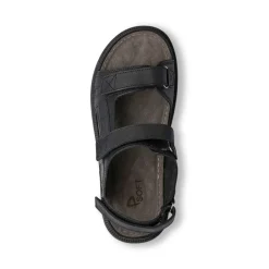 Sandali comfort neri da Uomo in pelle con chiusura a strappo P Soft