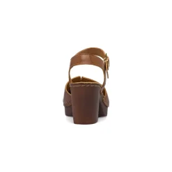 Sandali con tacco marroni da Donna in pelle con tacco 8 cm Primopiano