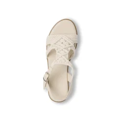 Sandali con zeppa beige da Donna con lavorazione crochet Lora Ferres