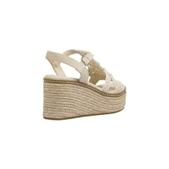 Sandali con zeppa beige da Donna con lavorazione crochet Lora Ferres