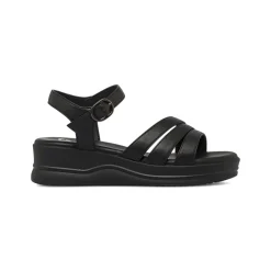 Sandali con Zeppa comfort neri da Donna con fibbia P Soft
