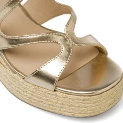 Sandali con Zeppa da Donna color oro con plateau in corda Swish Jeans