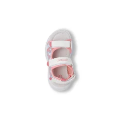 Sandali da Bambina bianchi e rosa con chiusura a strappo e luci Kappa