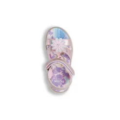 Sandali da Bambina rosa metallizzato con applicazione fiore frontale Frozen