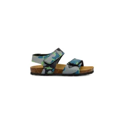 Sandali da Bambino e Ragazzo Verde Blu camouflage e squali Weep & Smile