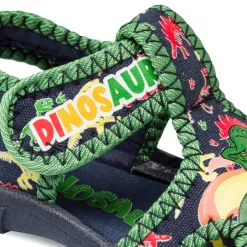 Sandali da bambino verdi e blu con stampe Dinosaurs